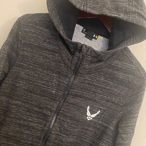 Under Armour Storm Semi-Fitted Charcoal Hoodie Jacket. US Air Force Hap Wings XL